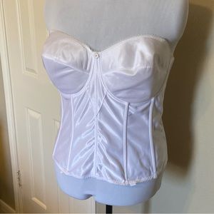 Dominique Strapless Long Line Bra / Bustier  size 42 DD / E White